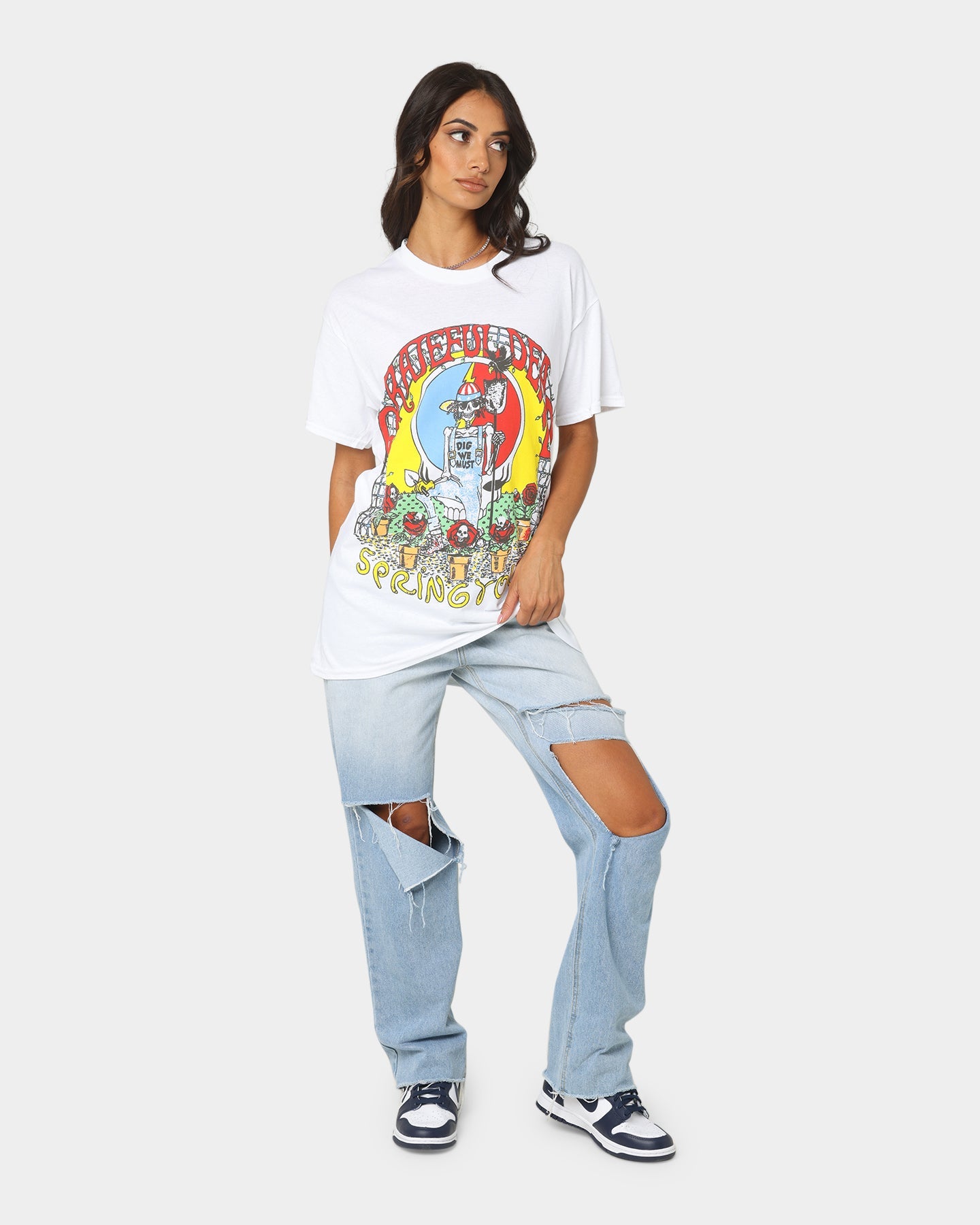 Grateful Dead Spring Tour 1990 T-Shirt White Style001