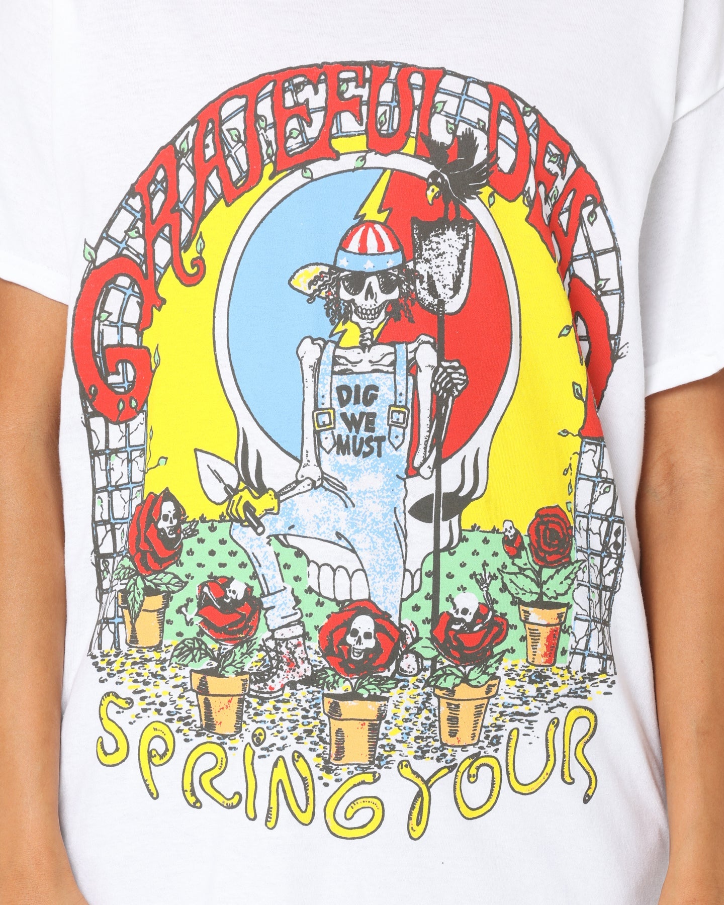 Grateful Dead Spring Tour 1990 T-Shirt White Style001