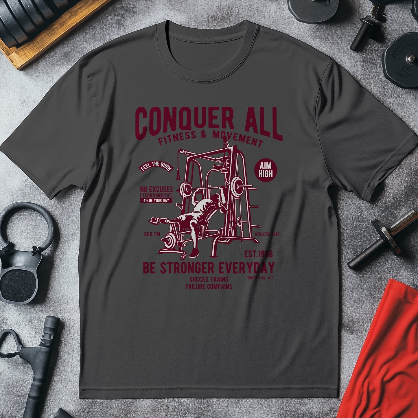 Conquer All Fitness T-Shirt – Funny