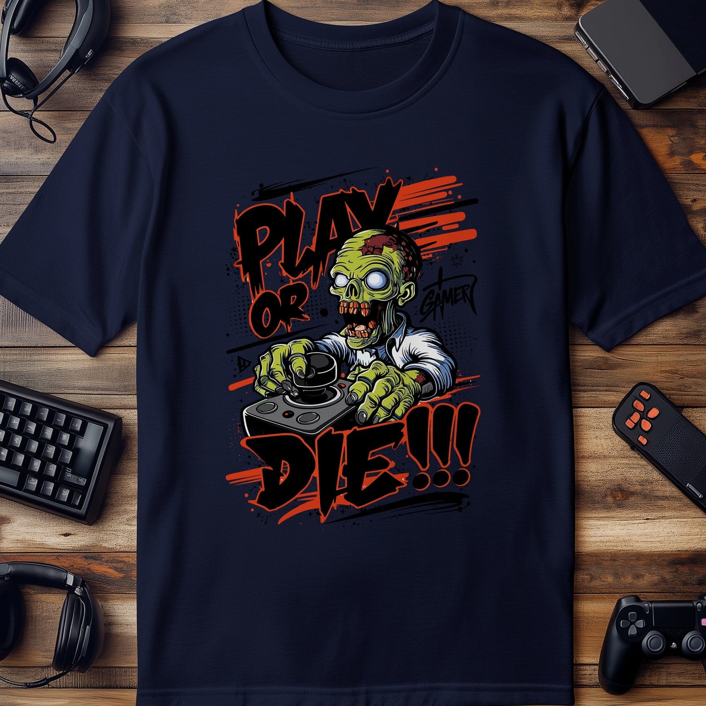 Gamer29 Zombie Play Or Die T-shirt