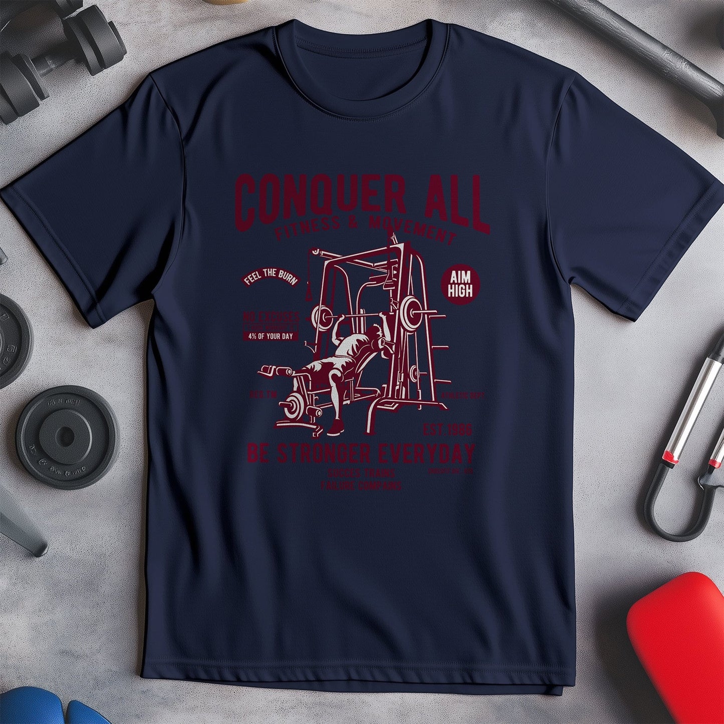 Conquer All Fitness T-Shirt – Funny