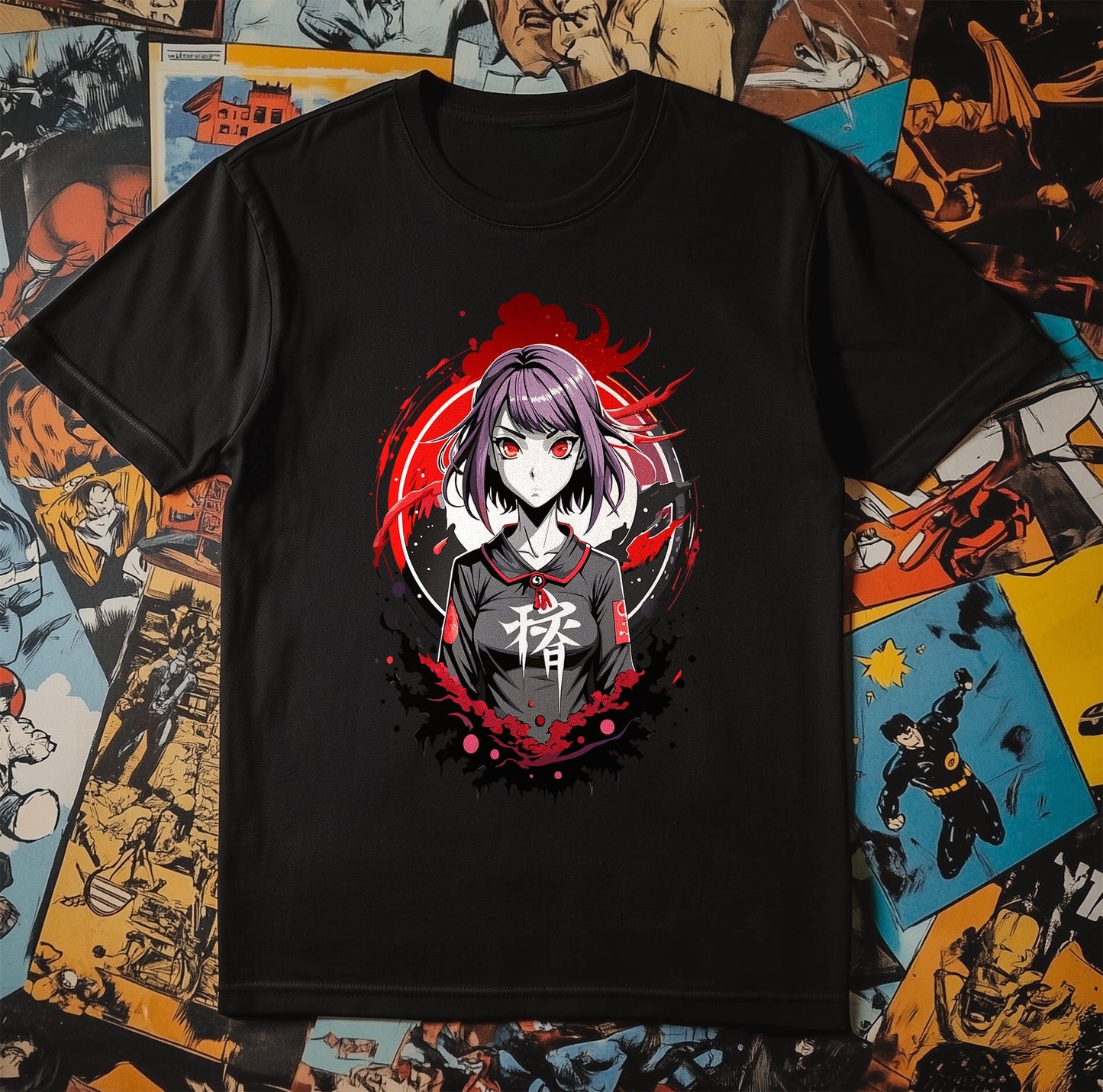 Purple Hair Anime Girl T-shirt