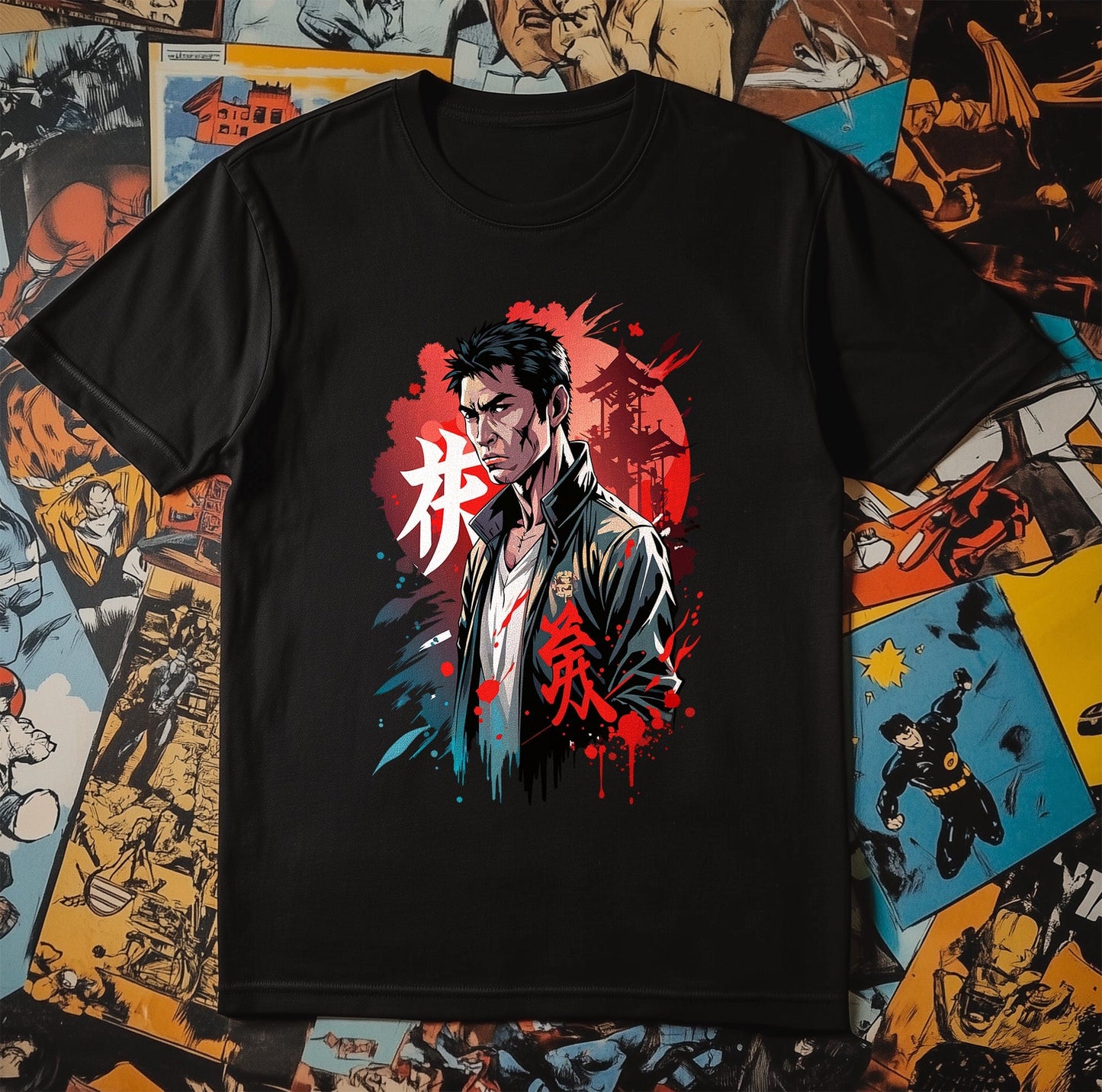 Red Sun Anime Fighter T-shirt