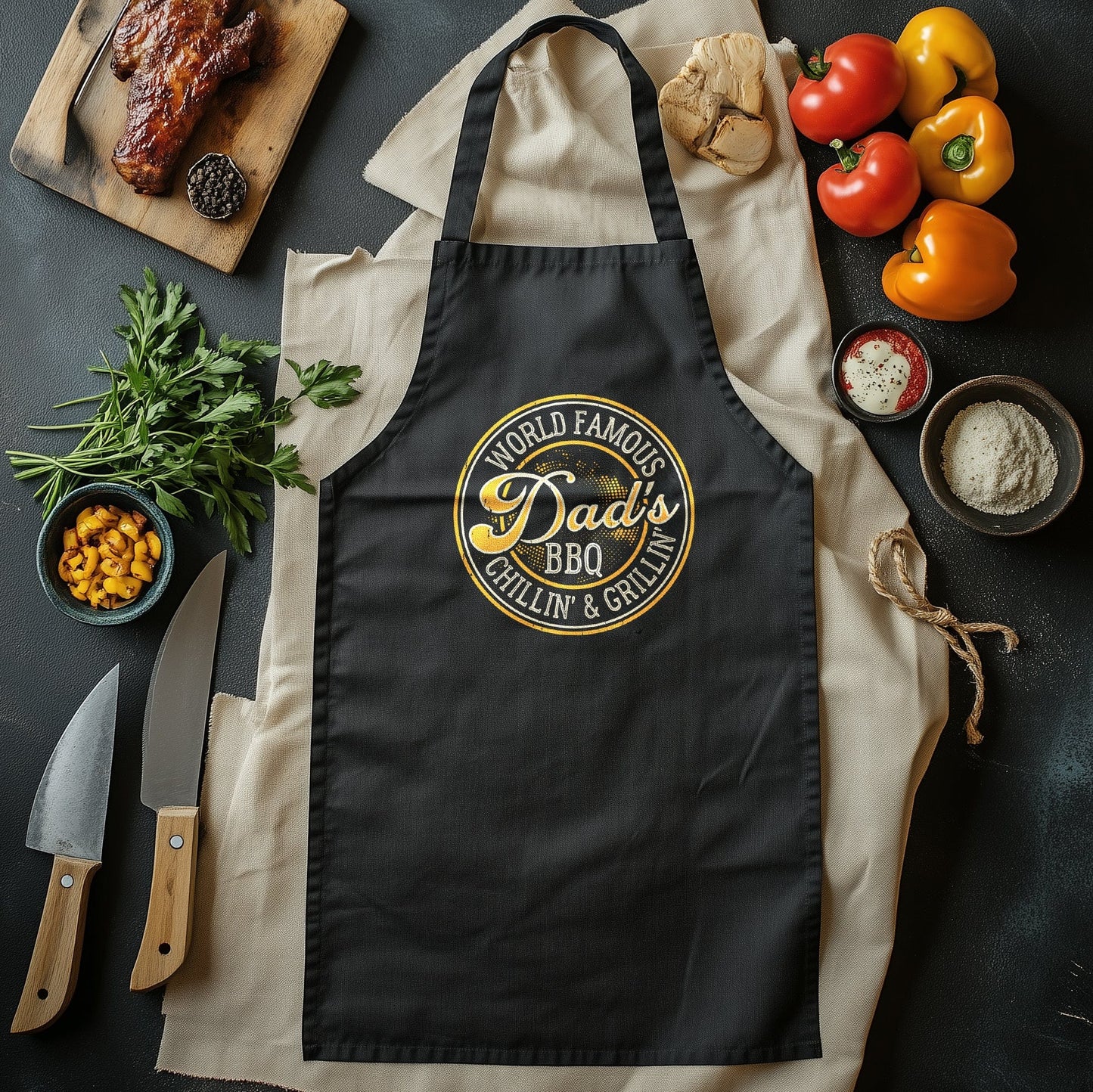 World Famous Dad's BBQ T-Shirt - Grill Master Approved! Funny Cotton Tee, Unisex Design. Because every dad deserves a BBQ badge of honor!