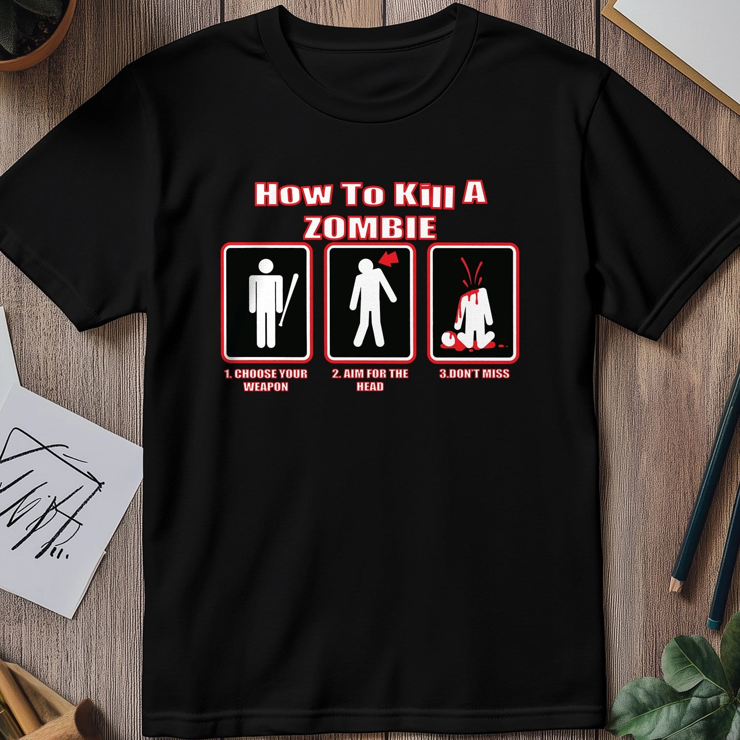 How to Kill a Zombie t-shirt