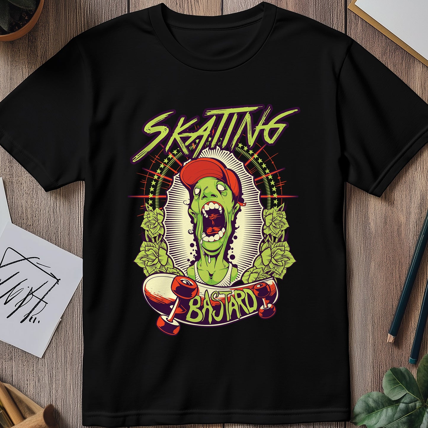 Skating Bast**d Zombie T-Shirt