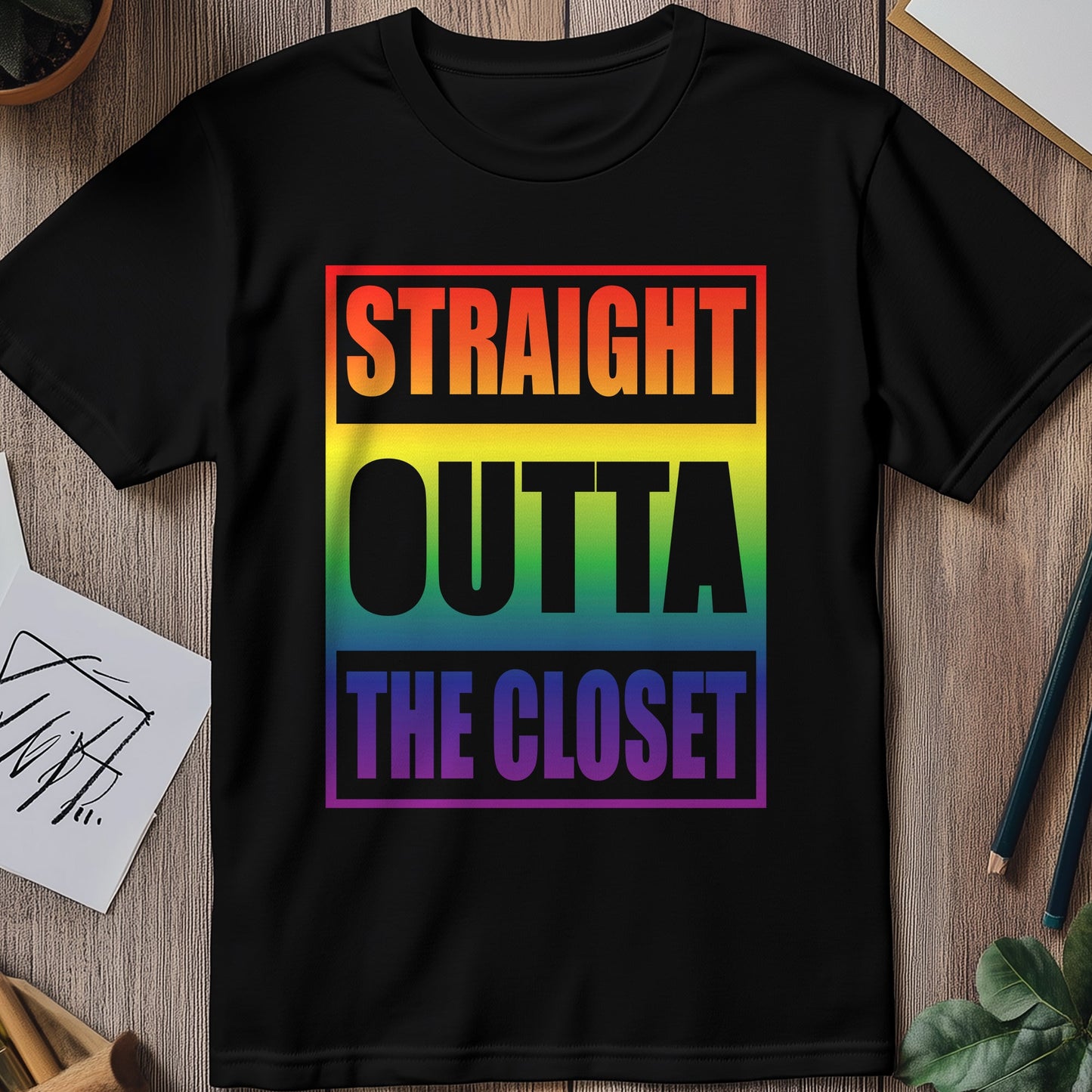 Straight Outta Closet Funny T-Shirt