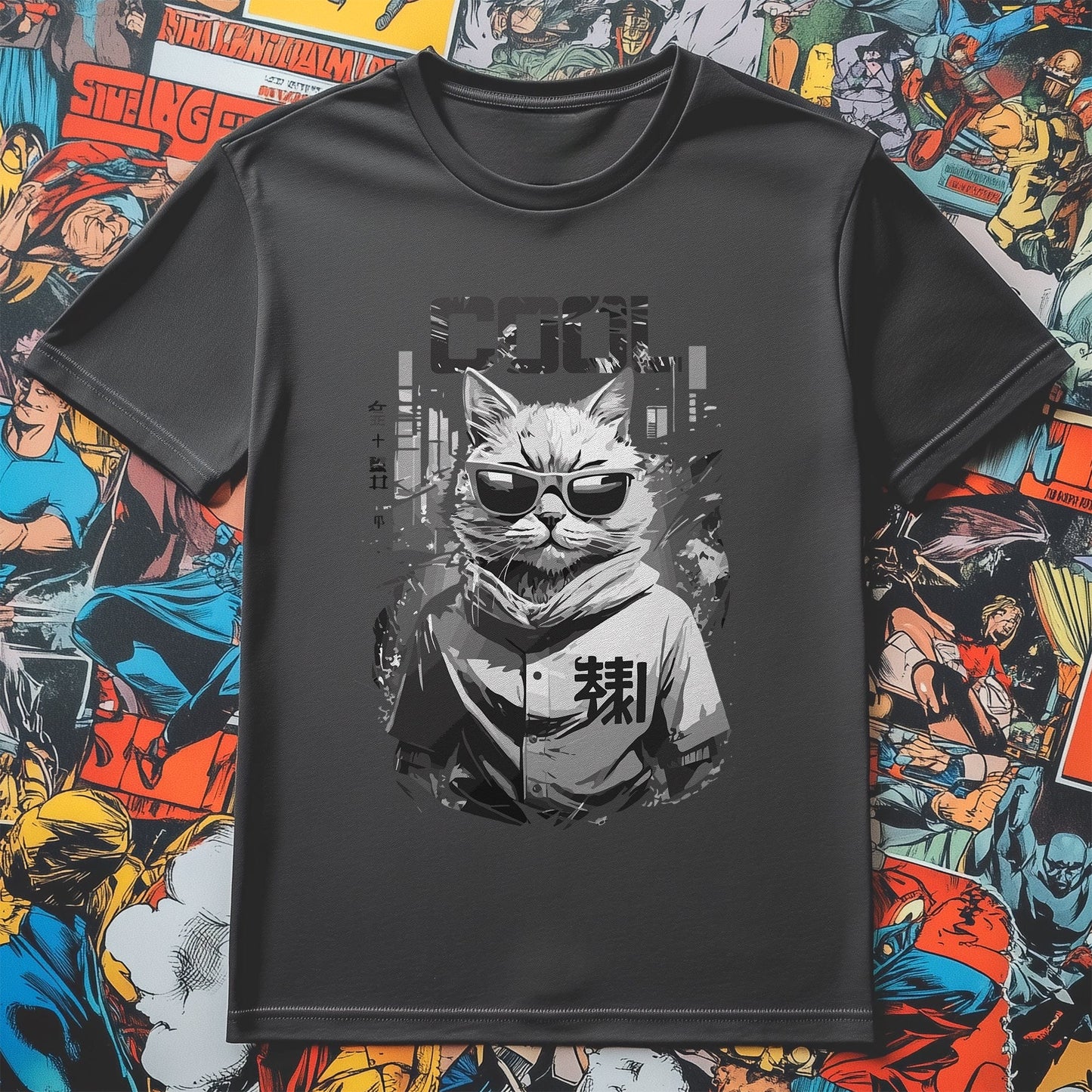 Cool Tokio Cat Anime T-shirt