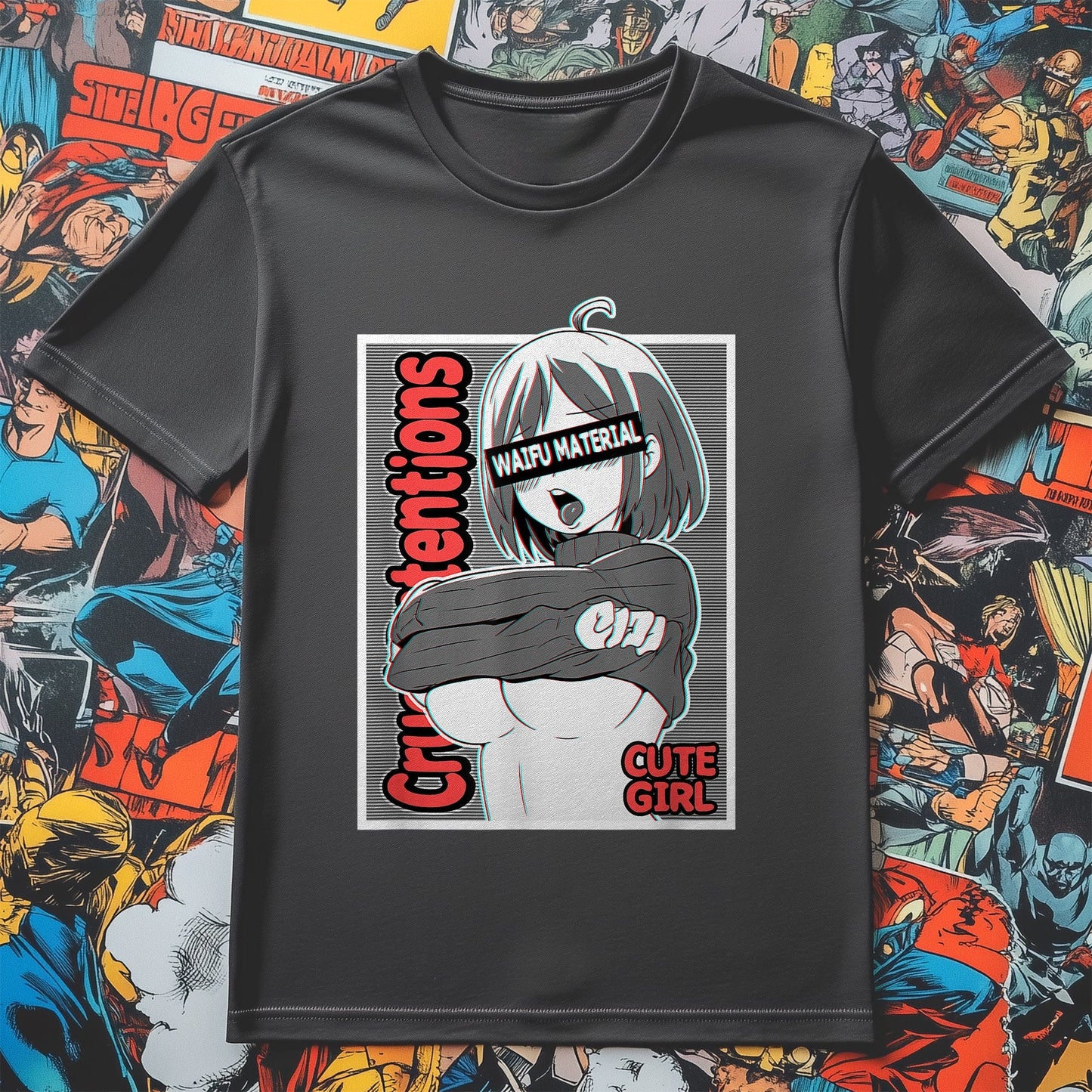Ahegao Anime Girl T-Shirt Ecchi