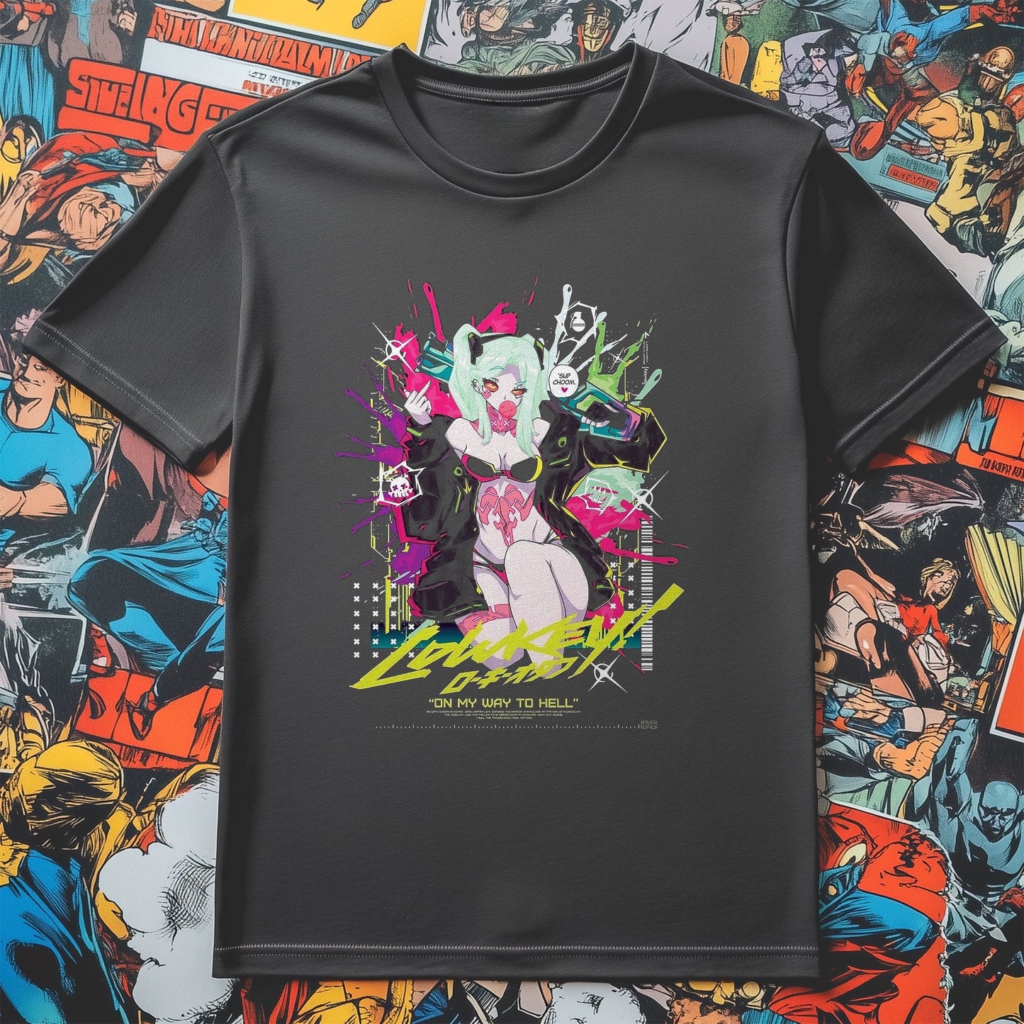 Cyberpunk Anime Girl Art T-shirt