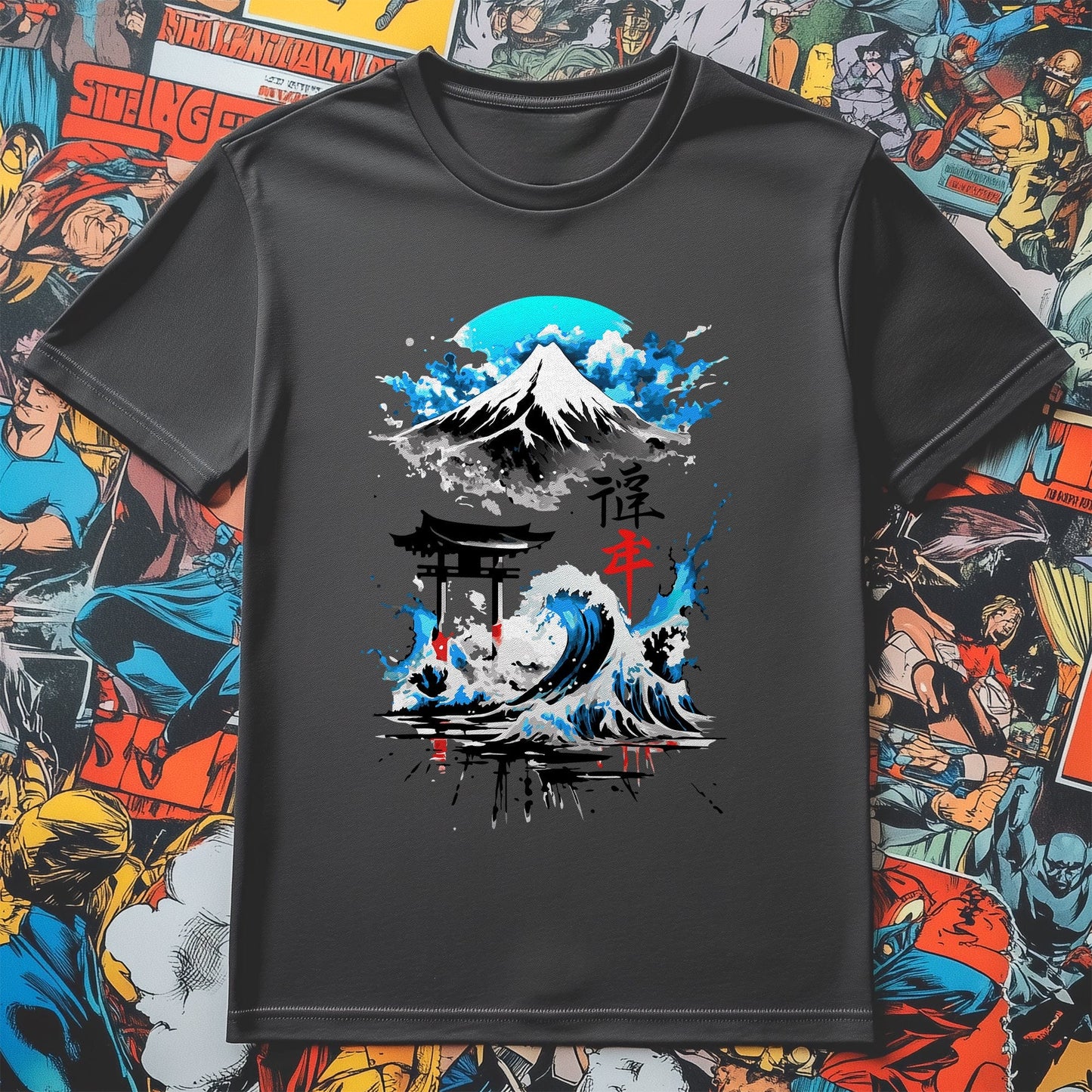 Mountain Water Anime T-shirt