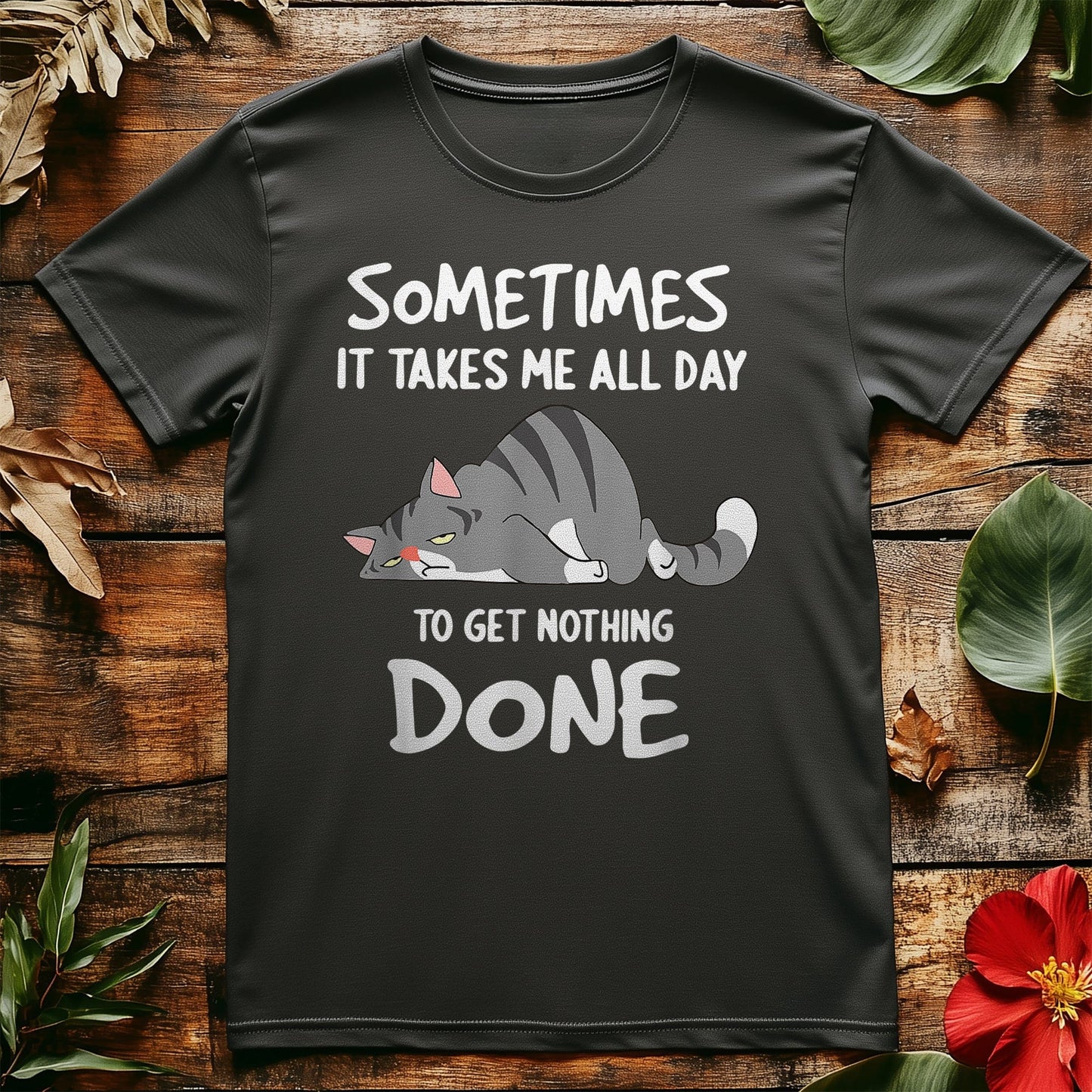 Funny Cat Lazy Joke T-shirt