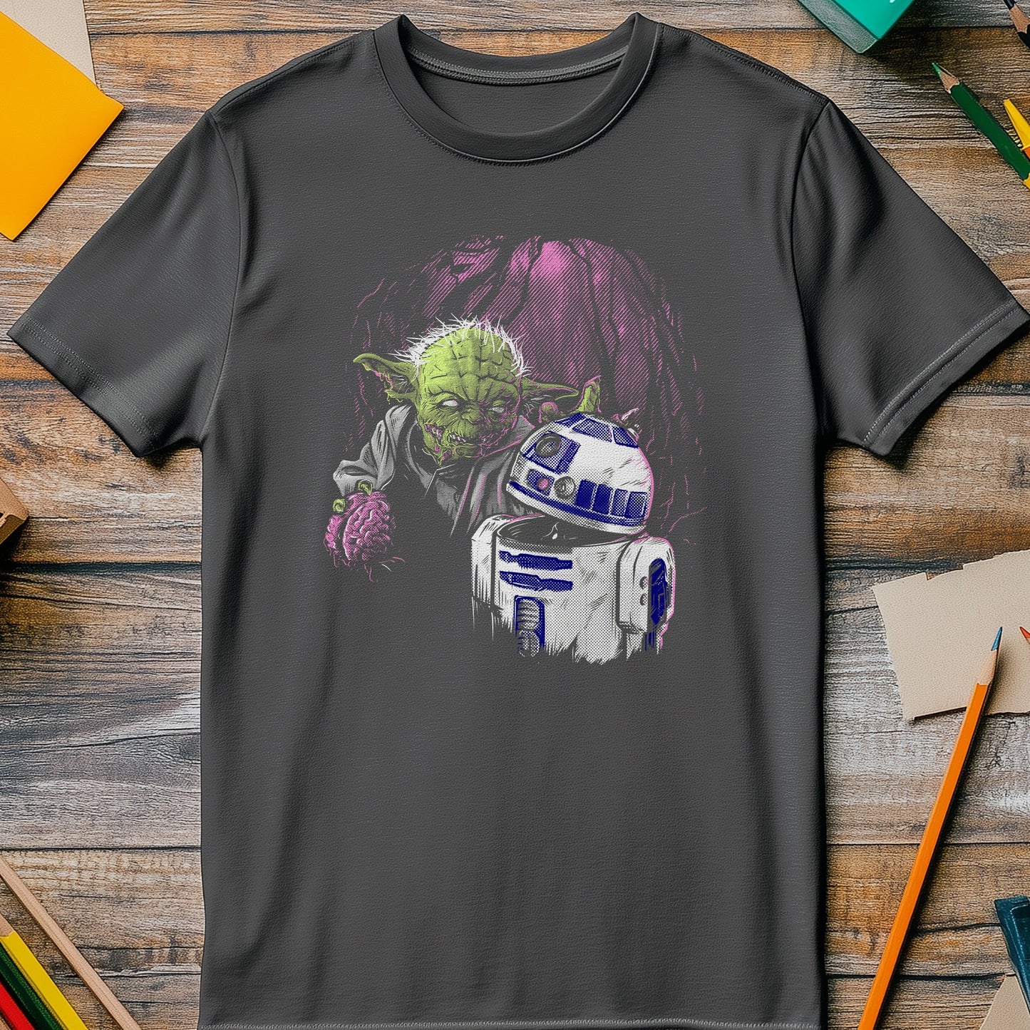 Zombie Yoda & R2-D2 t-shirt
