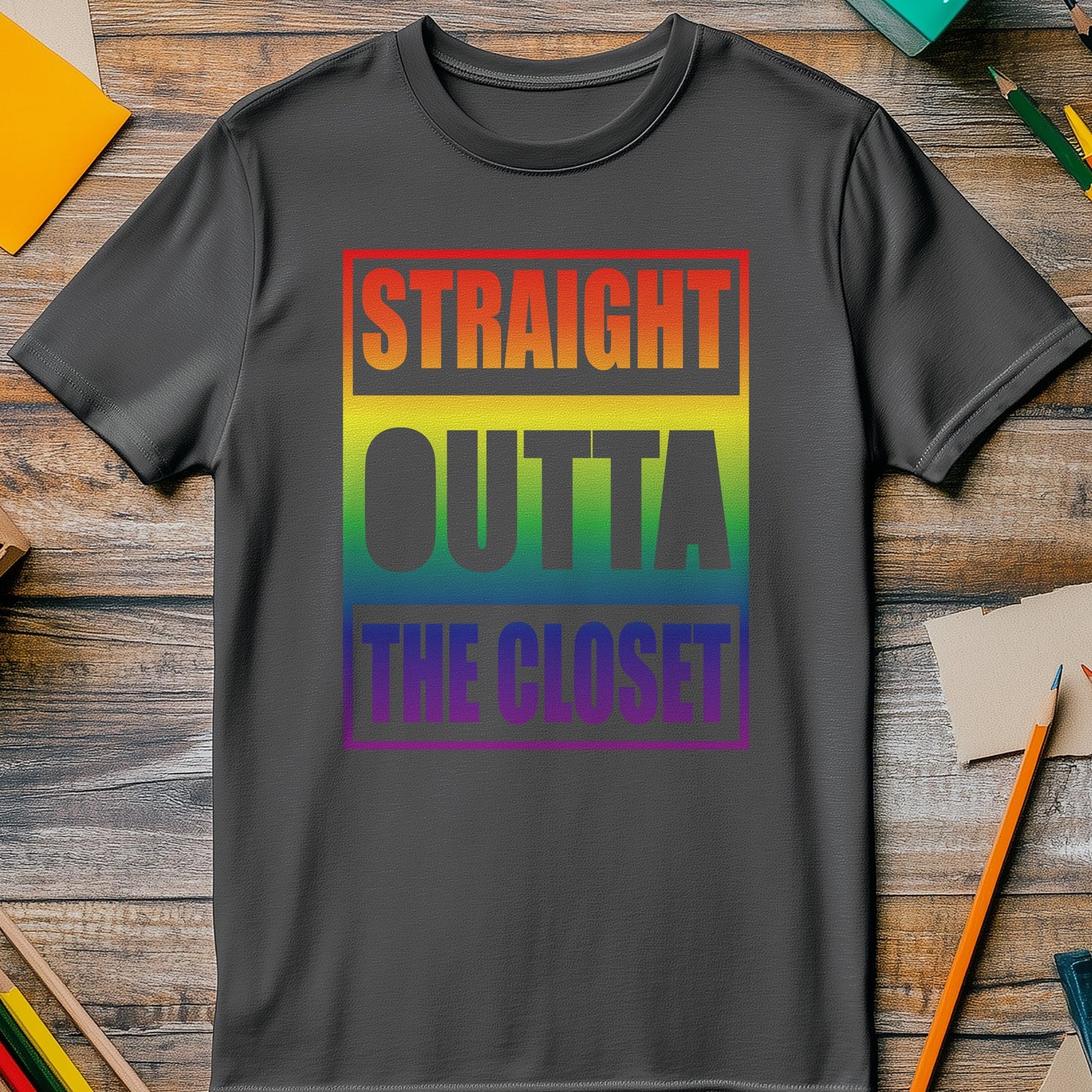 Straight Outta Closet Funny T-Shirt