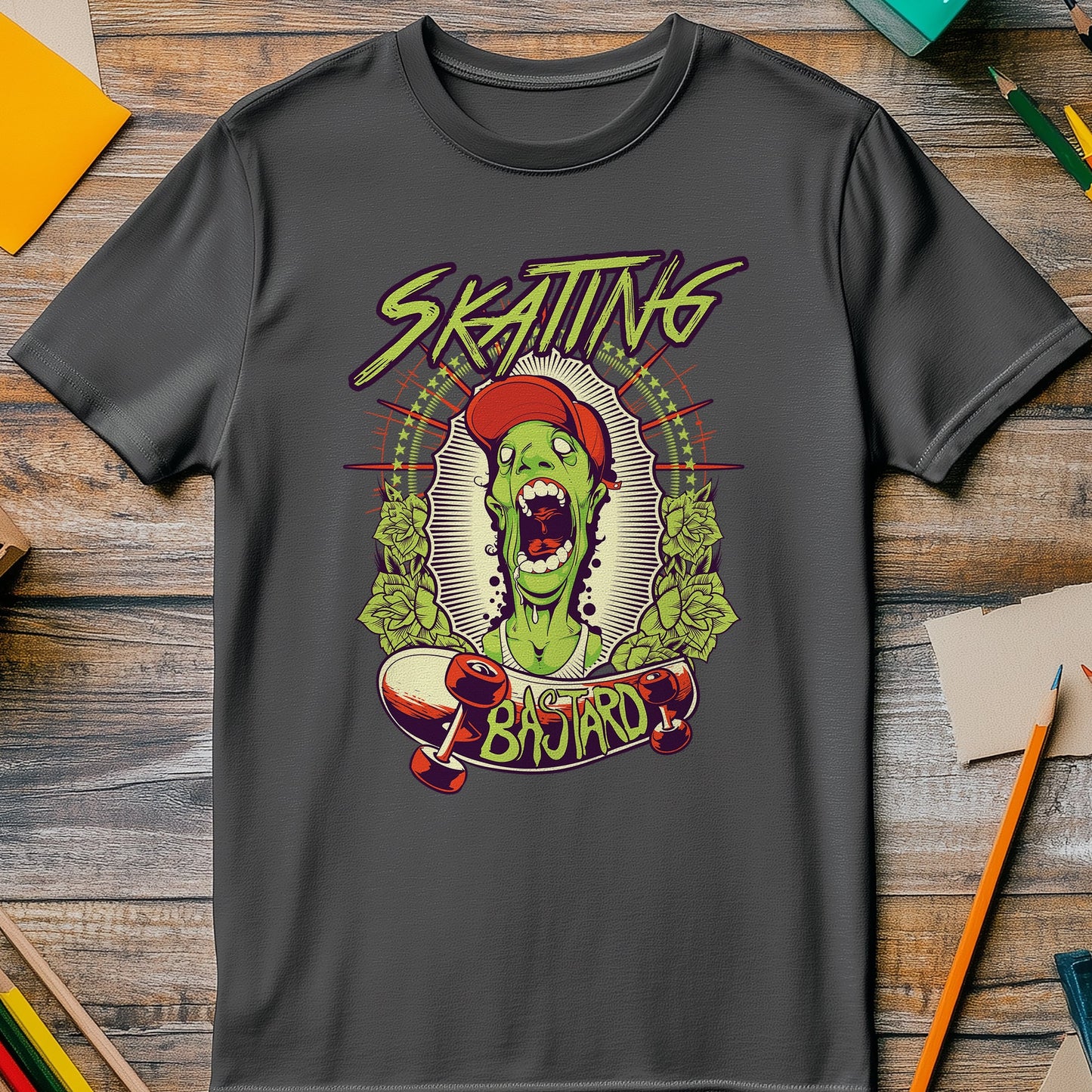 Skating Bast**d Zombie T-Shirt