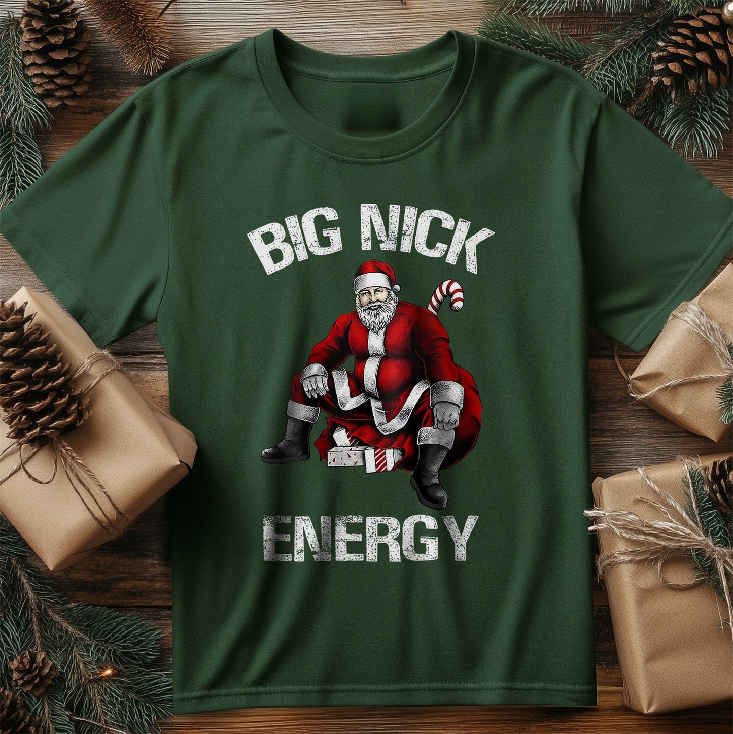 Big Nick Energy Funny Santa T-Shirt