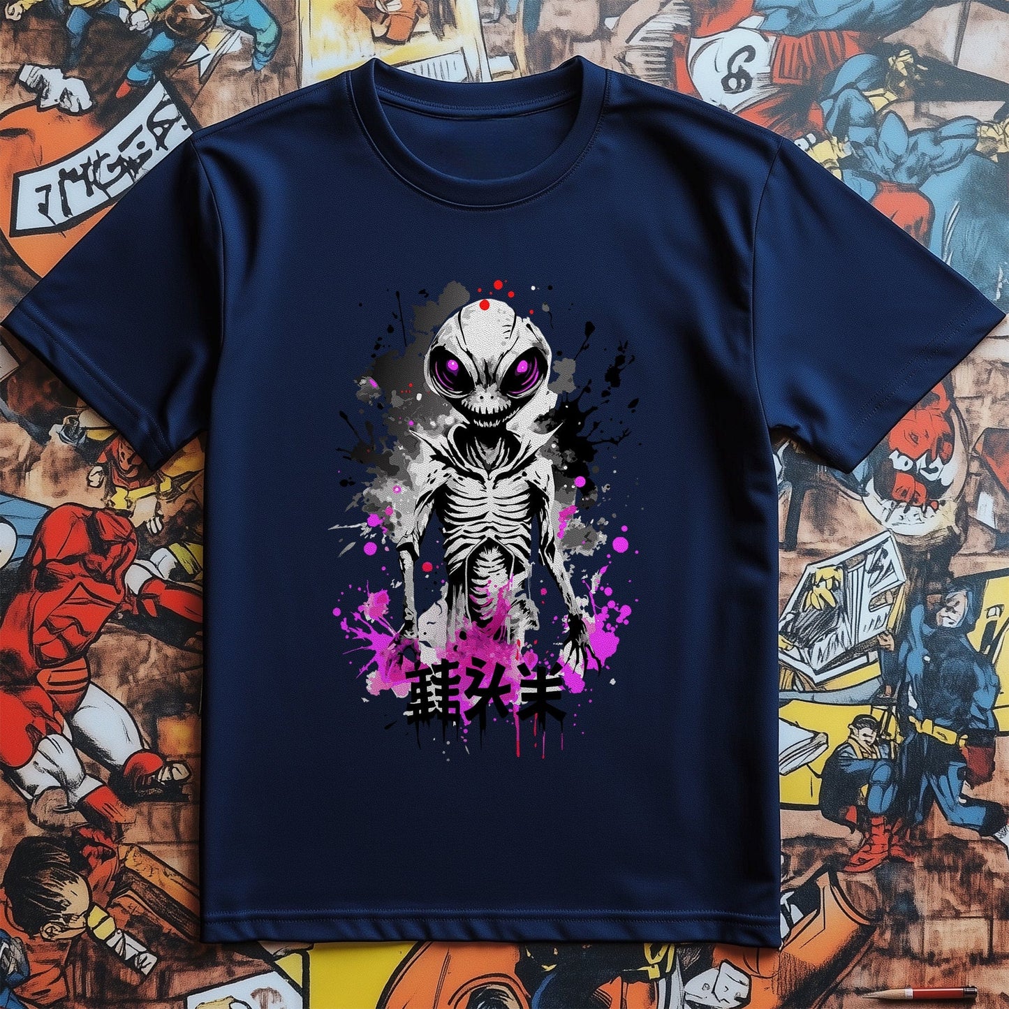 Alien Anime Skeleton T-Shirt