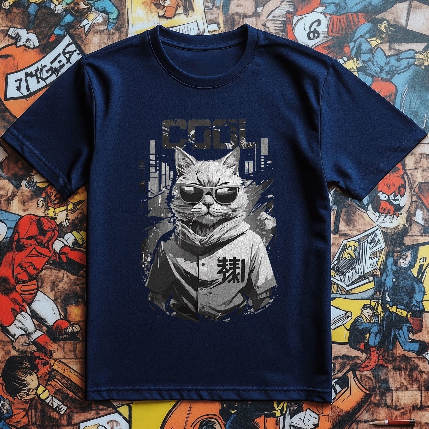 Cool Tokio Cat Anime T-shirt