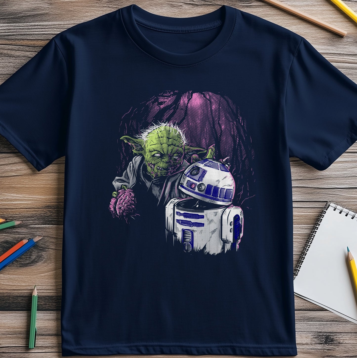 Zombie Yoda & R2-D2 t-shirt