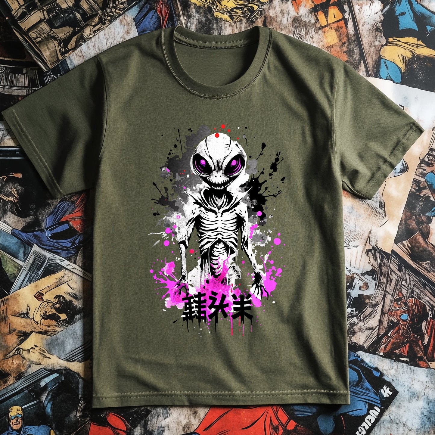 Alien Anime Skeleton T-Shirt