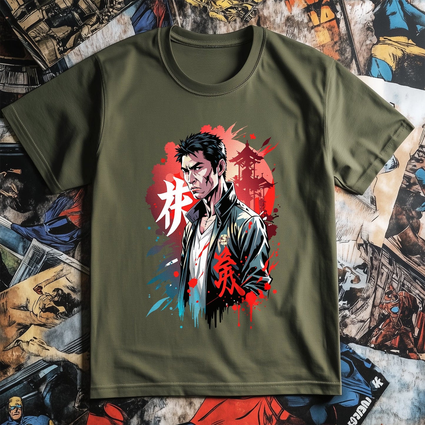 Red Sun Anime Fighter T-shirt