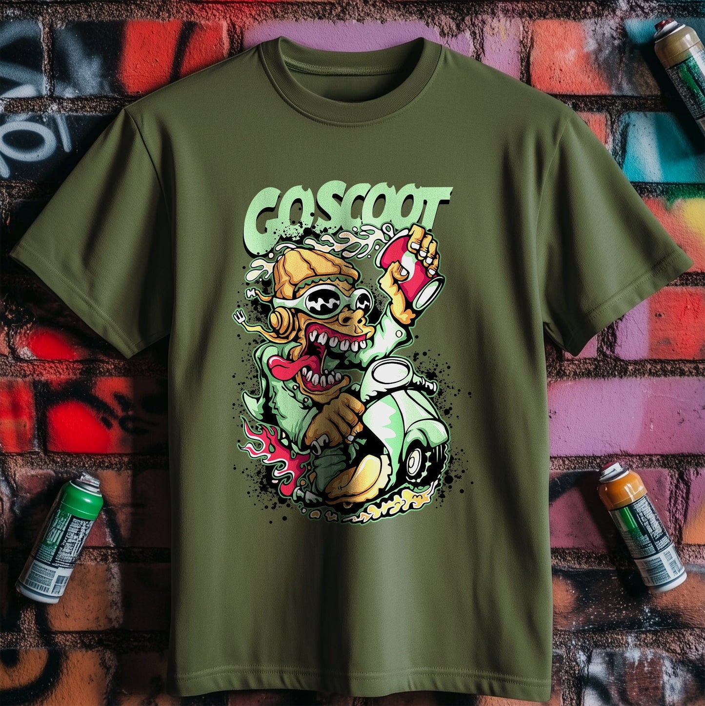 Go Scoot Zombie Motorcycle T-Shirt