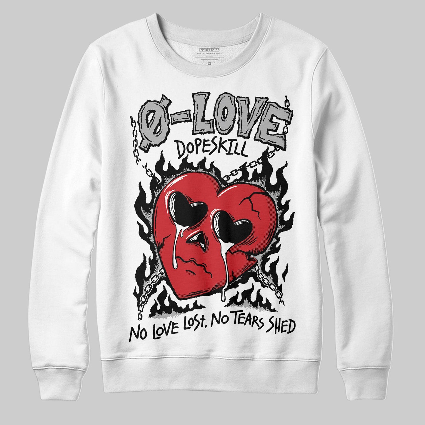 Black Cement 3s DopeSkill Sweatshirt Crying Heart Graphic