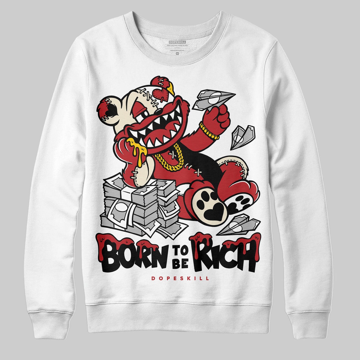 Black Toe Reimagined 1s DopeSkill Sweatshirt Born To Be Rich Graphic