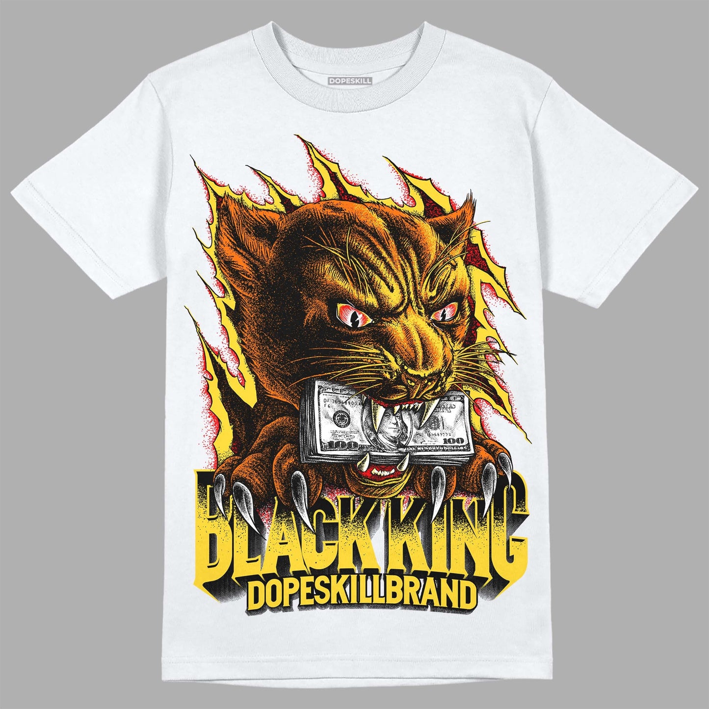 Black Tour Yellow AJ 4 Thunder DopeSkill T-Shirt Black King Graphic