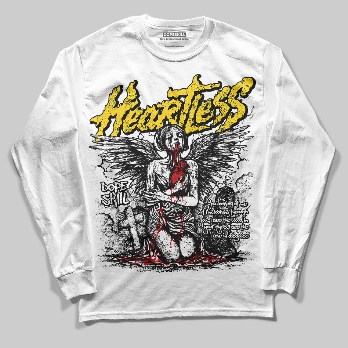 Black Tour Yellow AJ 4 Thunder DopeSkill Long Sleeve T-Shirt Heartless Graphic