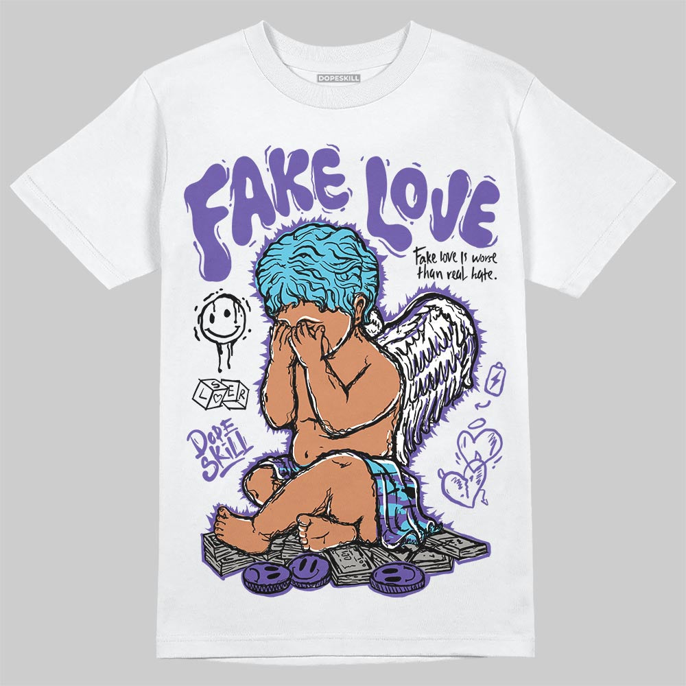 Aqua 8s DopeSkill T-Shirt False Love Graphic