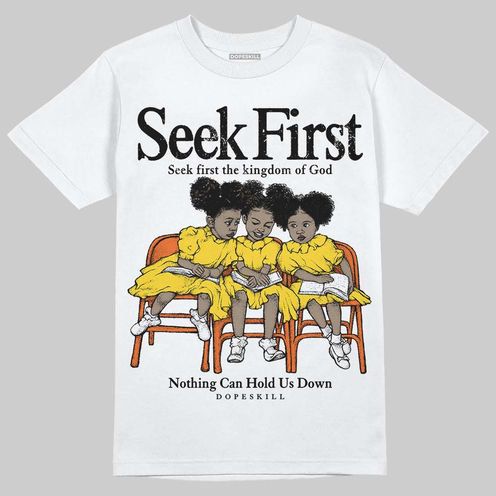 Black Tour Yellow AJ 4 DopeSkill T-Shirt New Seek First Graphic