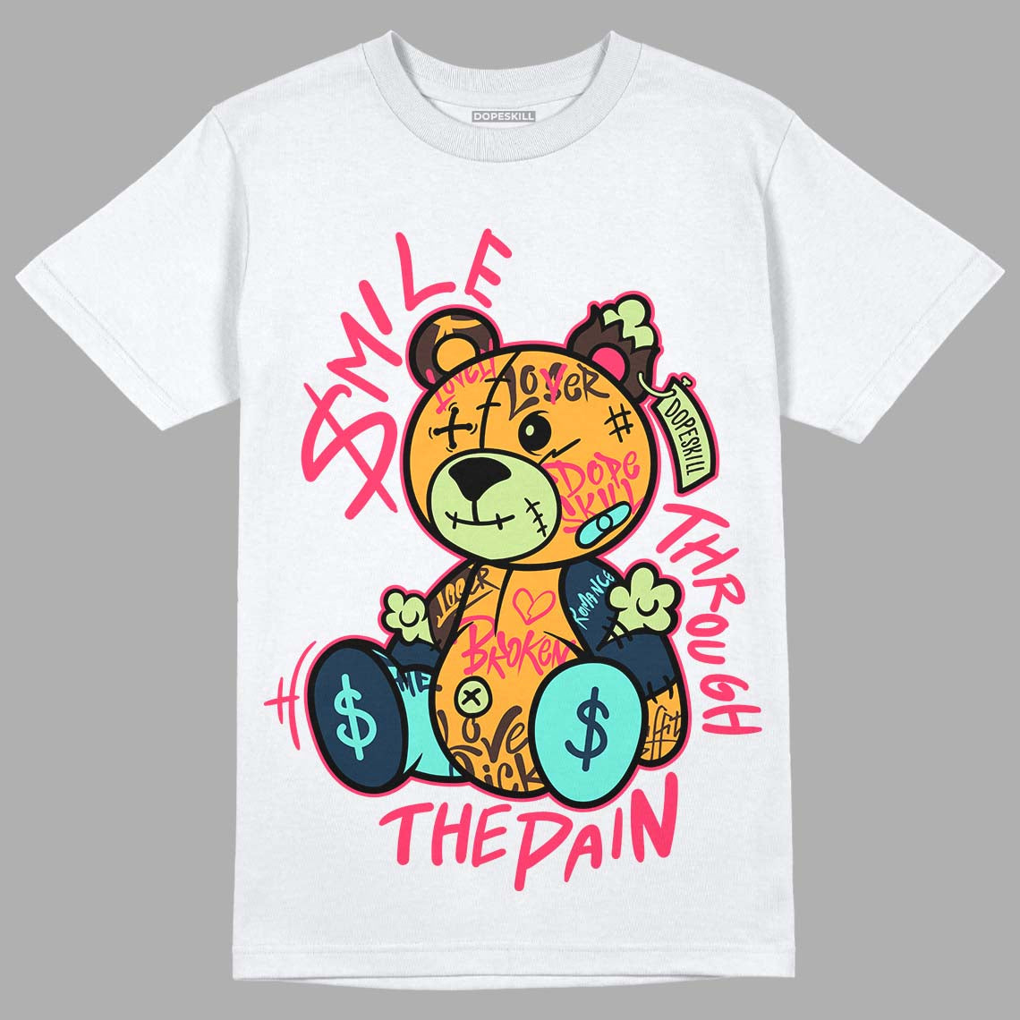 AJ 1 High OG Bio Hack DopeSkill T-Shirt Smile Through The Pain Graphic