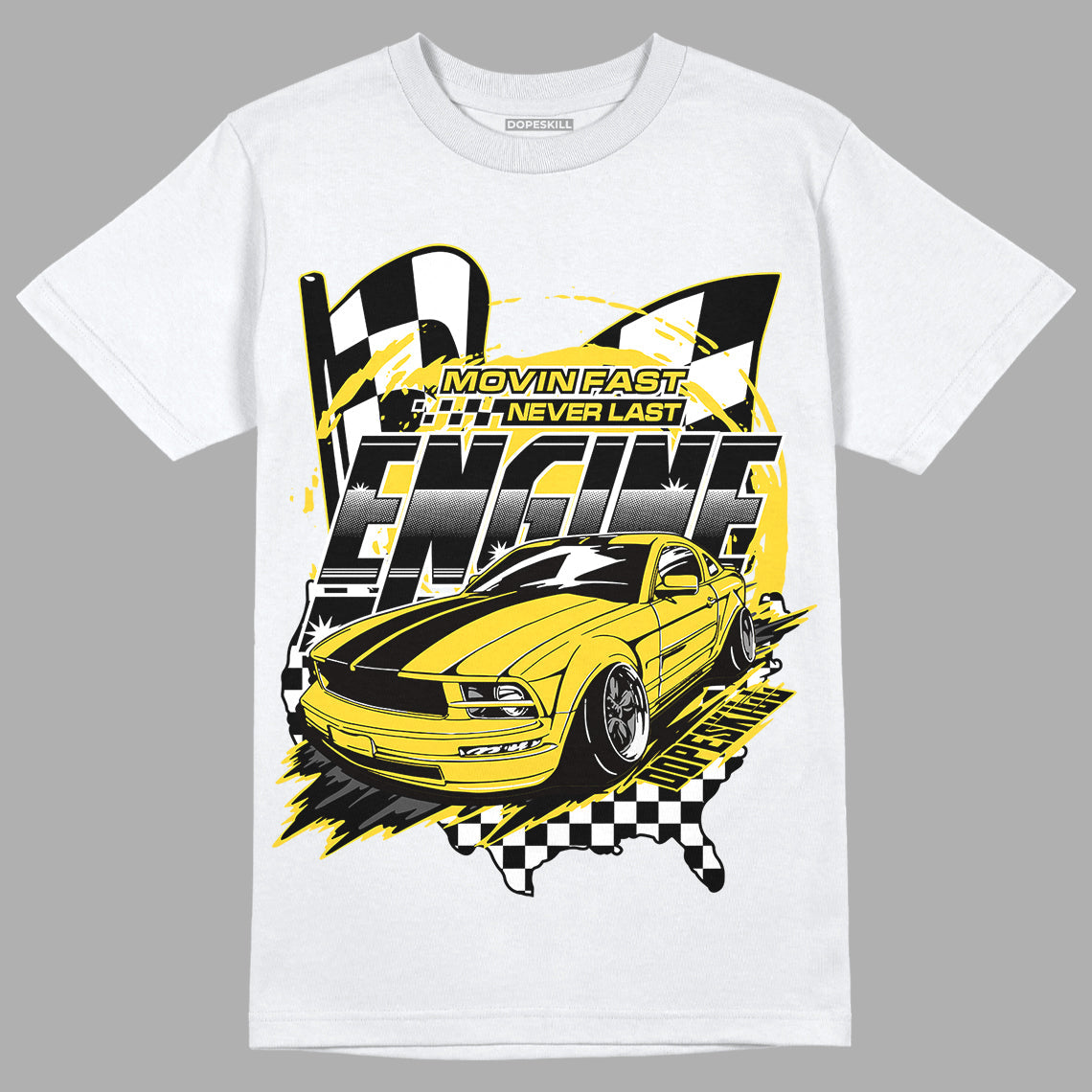 Black Tour Yellow AJ 4 Thunder DopeSkill T-Shirt ENGINE Tshirt Graphic