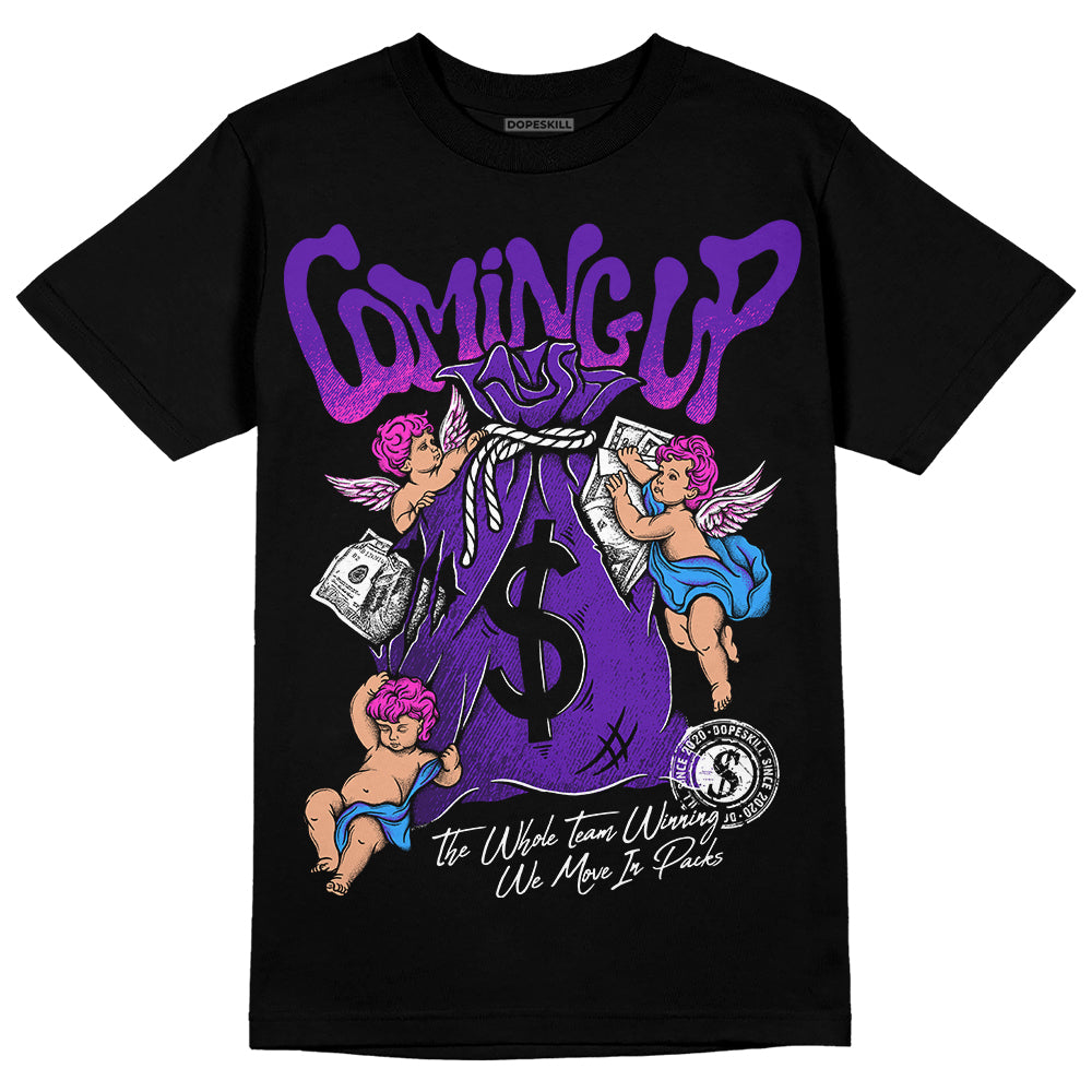 Dunk Purple Championship Court White DopeSkill T-Shirt Money Bag Coming Up Graphic