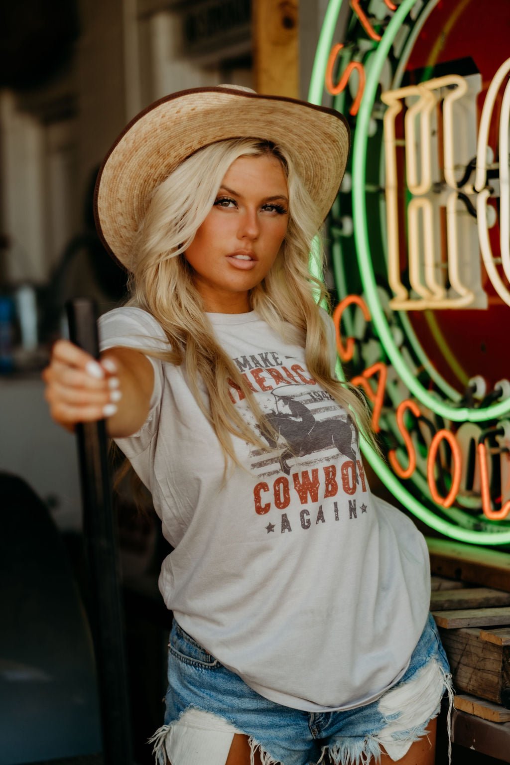 1942 America Cowboy Graphic Tee Shirt