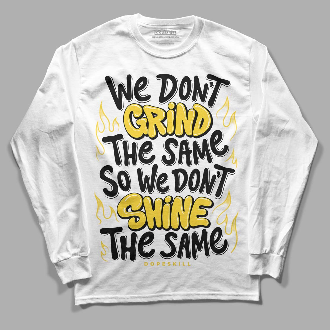 Black Tour Yellow AJ 4 Thunder DopeSkill Long Sleeve T-Shirt Grind Shine Graphic