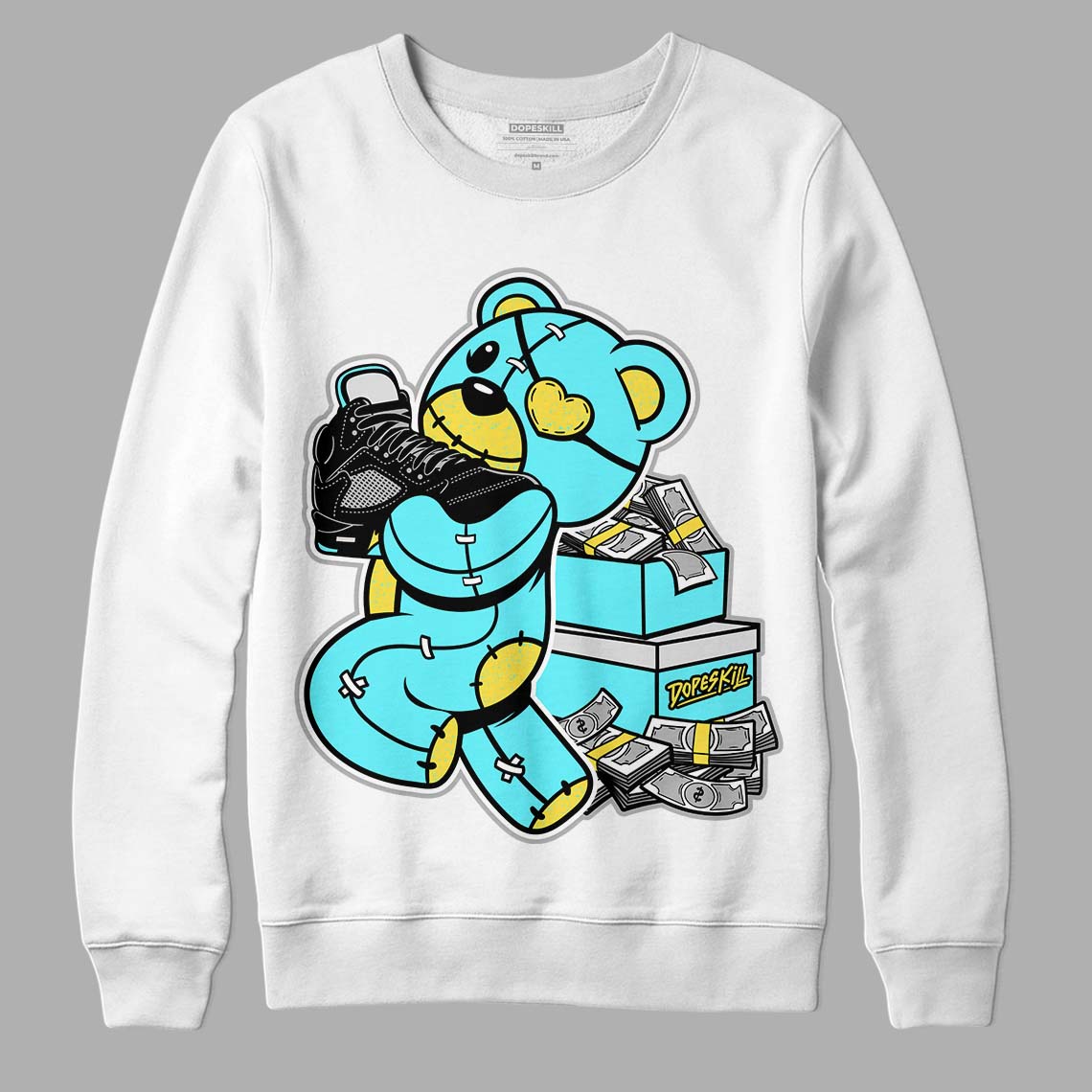 Aqua 5s DopeSkill Sweatshirt Bear Steals Sneaker Graphic