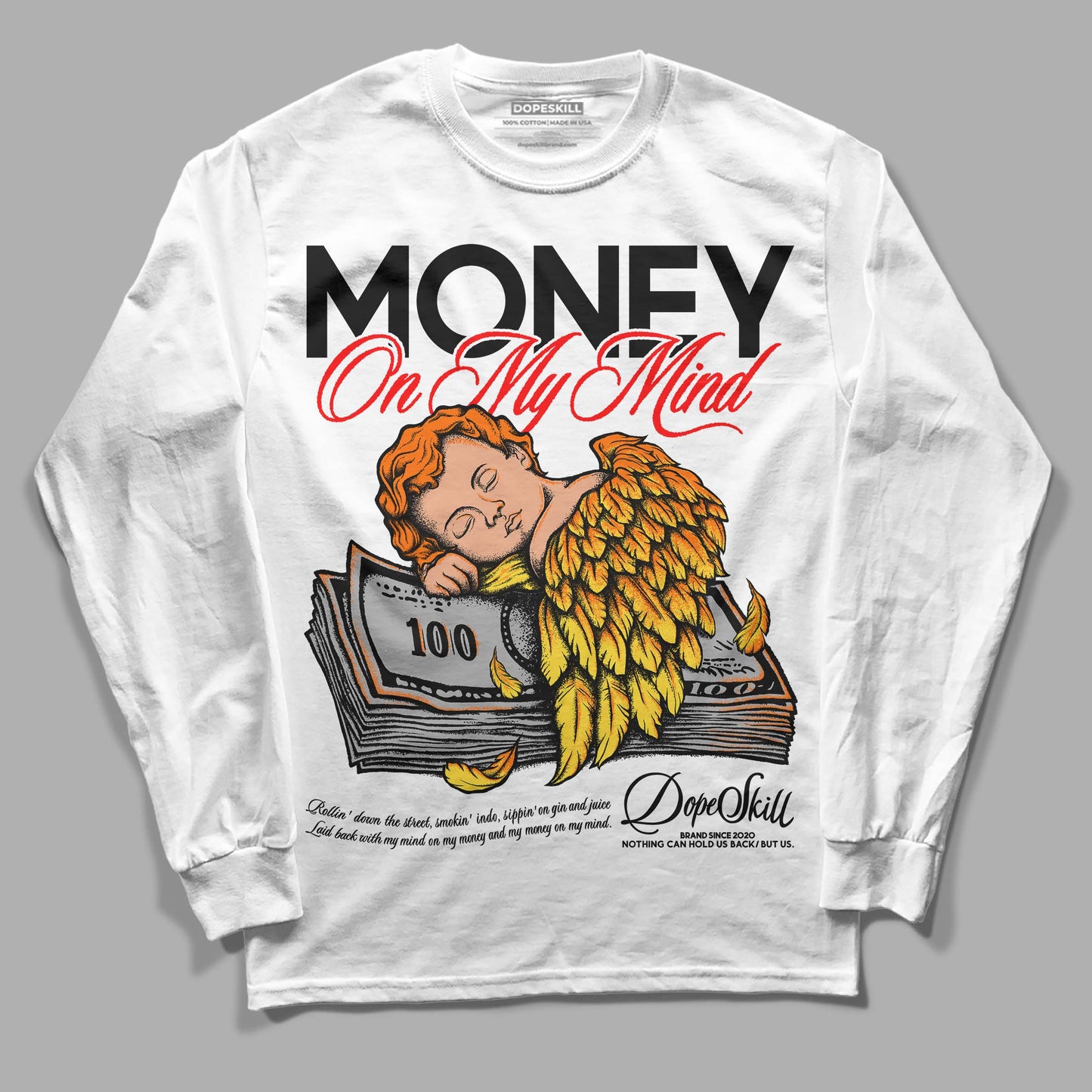 Black Tour Yellow AJ 4 Thunder DopeSkill Long Sleeve T-Shirt MOMM Graphic