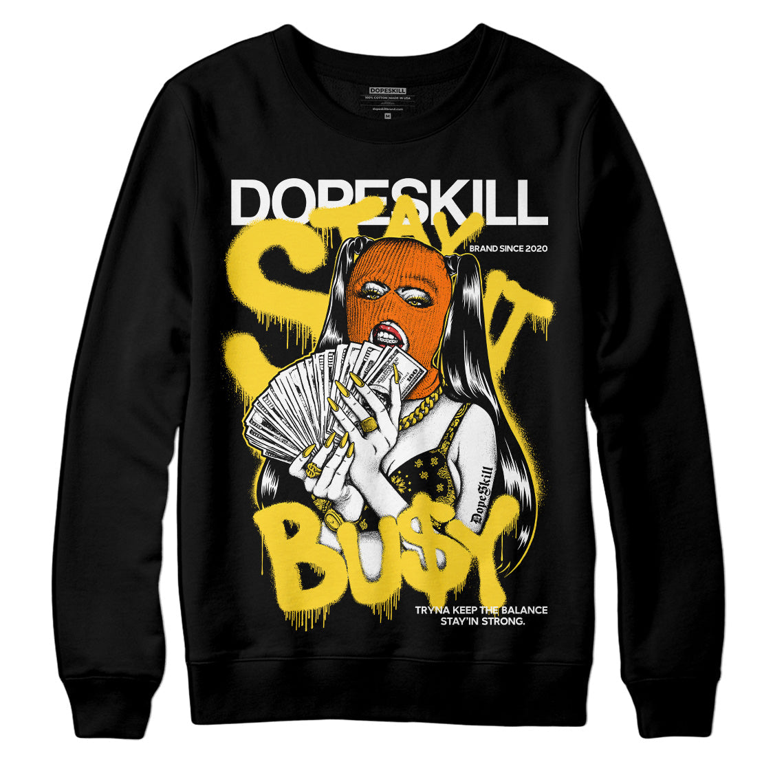 Black Tour Yellow AJ 4 Thunder DopeSkill Sweatshirt Stay It Busy Graphic