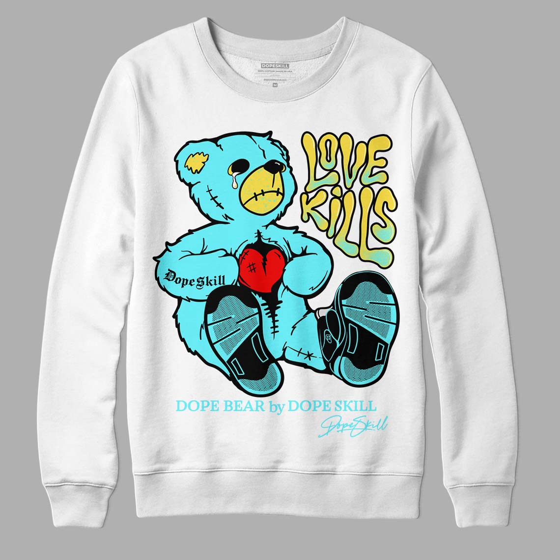 Aqua 5s DopeSkill Sweatshirt Love Kills Graphic