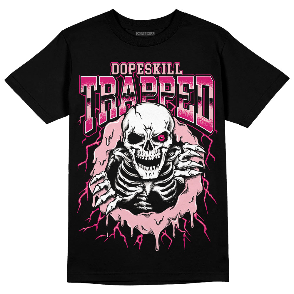AJ 1 Mid Coral Chalk DopeSkill T-Shirt Trapped Halloween Rush Pink Graphic