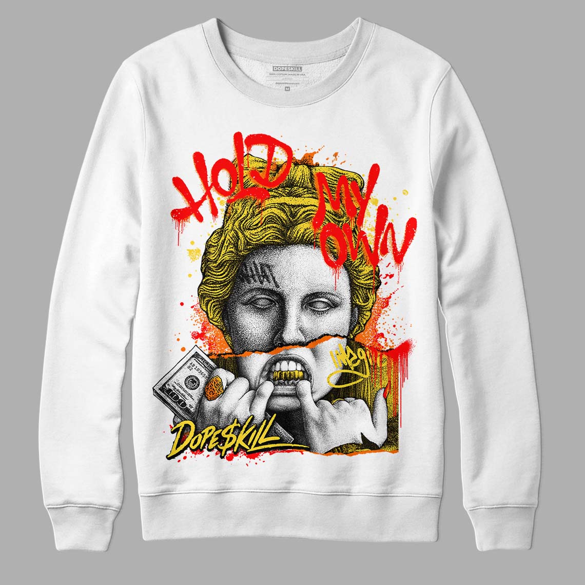 Black Tour Yellow AJ 4 Thunder DopeSkill Sweatshirt Hold My Own Graphic