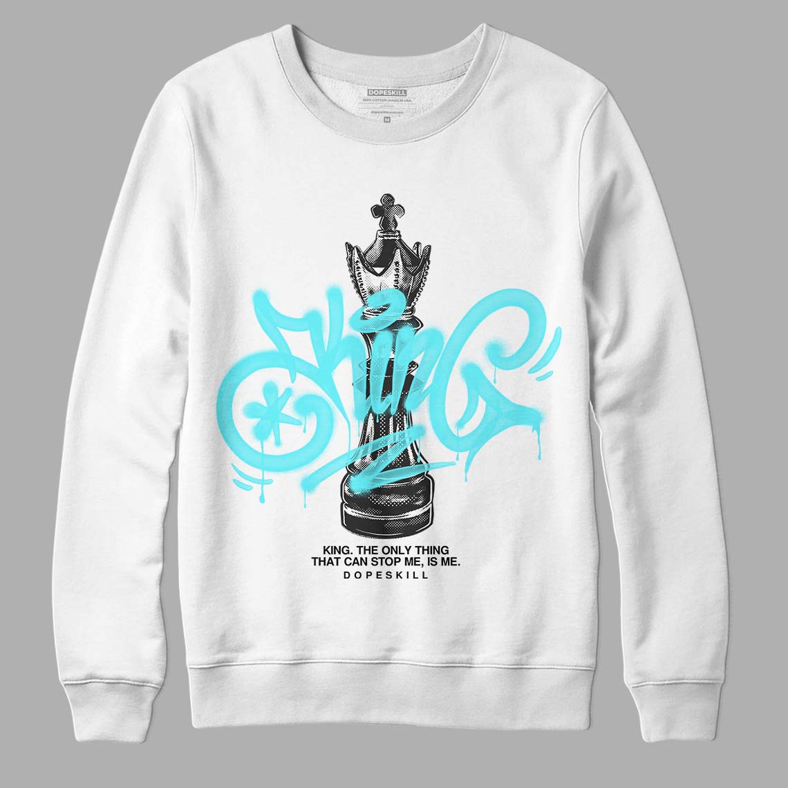 Aqua 5s DopeSkill Sweatshirt King Chess Graphic