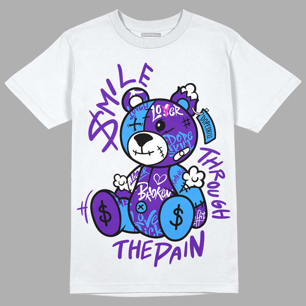 Dunk Purple Championship Court White DopeSkill T-Shirt Smile Through The Pain Graphic