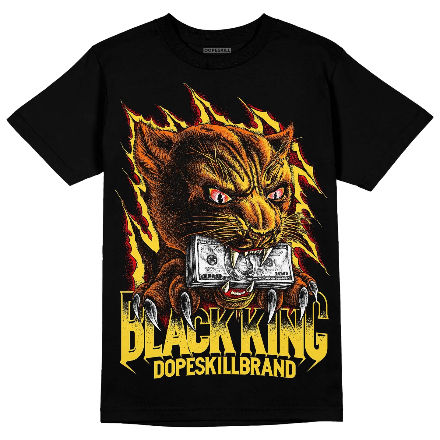Black Tour Yellow AJ 4 Thunder DopeSkill T-Shirt Black King Graphic