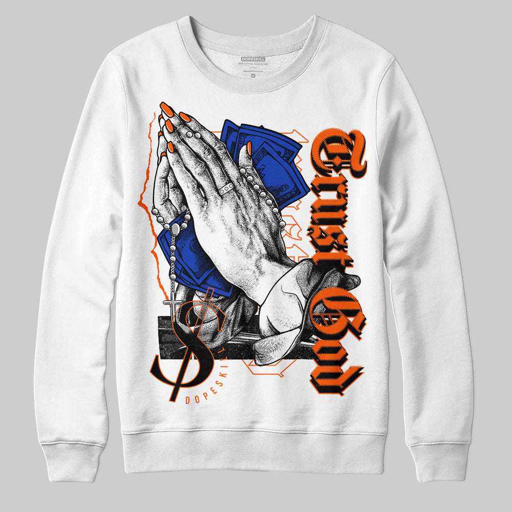 Dunk Low Futura Orange Blaze DopeSkill Sweatshirt Trust God Graphic