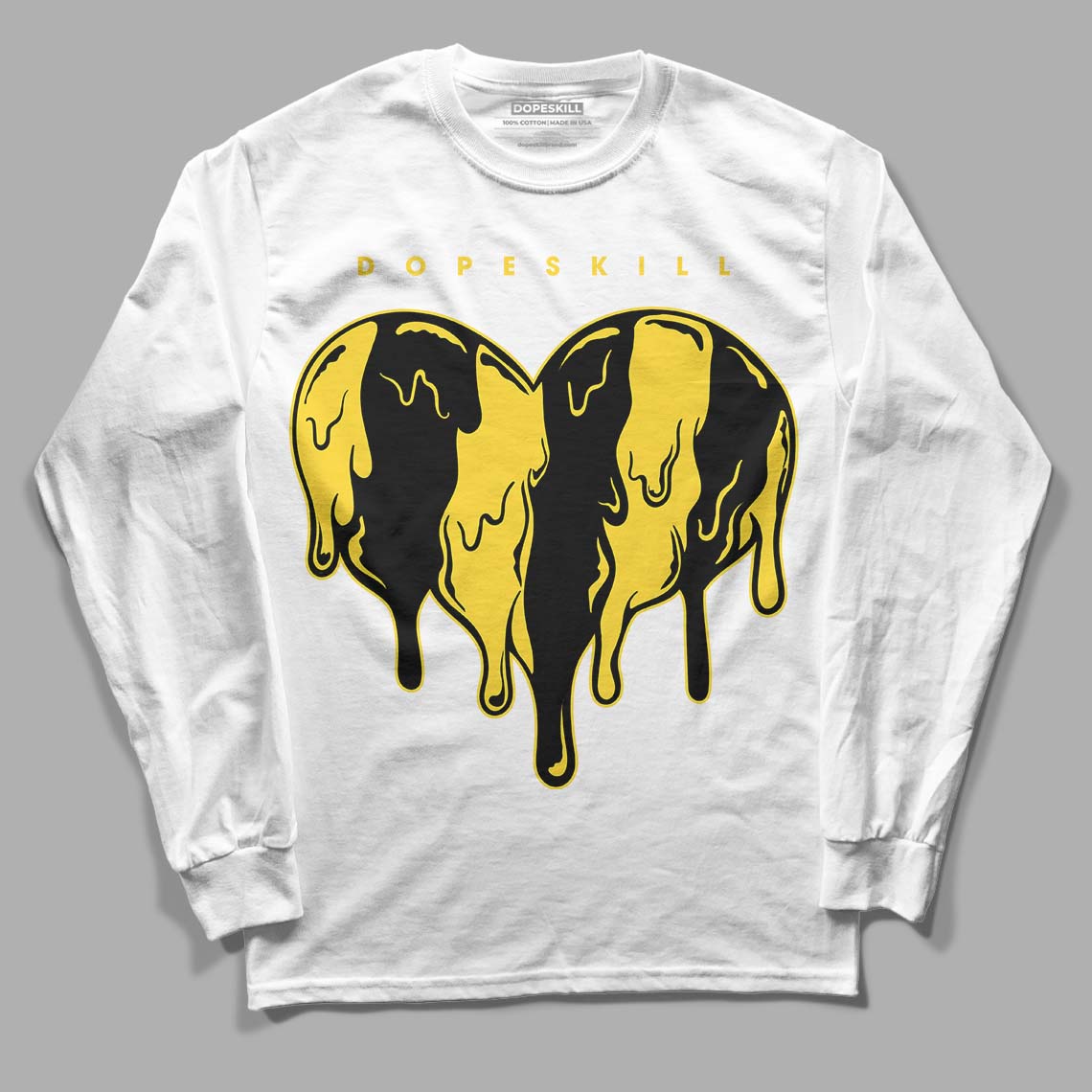 Black Tour Yellow AJ 4 Thunder DopeSkill Long Sleeve T-Shirt Slime Drip Heart Graphic