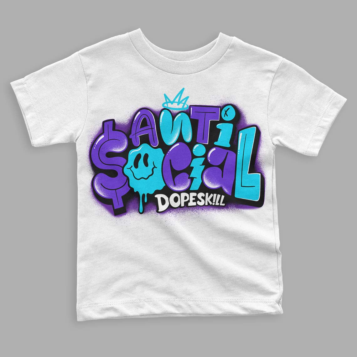 Aqua 6s DopeSkill Toddler Kids T-shirt Anti Social Graphic