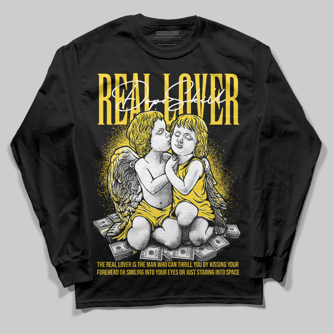 Black Tour Yellow AJ 4 Thunder DopeSkill Long Sleeve T-Shirt Real Lover Graphic